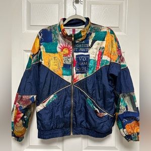 Vintage 80's 90's Active Exposure Windbreaker Jacket Colorful Size LP